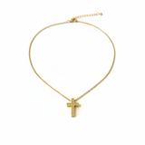 GOLD DAINTY FREE SPIRIT CROSS NECKLACE