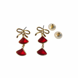 RUBY BOW DROP EARRINGS