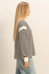 STRIPED LONG SLEEVE CASUAL TOP