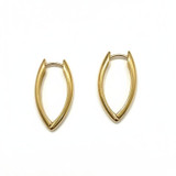 SCULPTED MARQUISE GOLD ELONGATED HOOP EARRING
