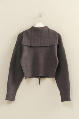 FRONT ZIP COLLARED SWEATER CARDIGAN