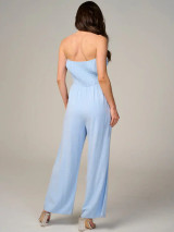 SLEEVELESS SMOCK WIDE LEG JUMPSUIT