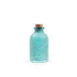 FROSTED GREEN MINI BOTTLE W/CORK LID