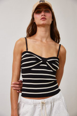 STRIPED REMOVABLE STRAP TUBE TANK TOP