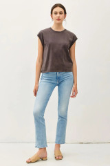 BASIC ACID WASH CAPPED SLEEVE TEE