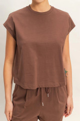 CAP SLEEVE BOXY BASIC TOP