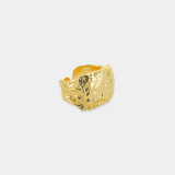 OPEN HAMMERED TEXTURED GOLD RING