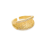 18K GOLD RHODIUM PLATED CZ GOLD RING