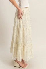 FLORAL TIERED MAXI SKIRT