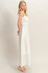 SCALLOP TRIM EYELET MAXI DRESS