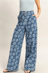 FLORAL WIDE LEG PANTS