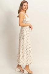 POLKA DOT SCOOP NECK MAXI DRESS