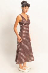 POLKA DOT SLEEVELESS MAXI DRESS