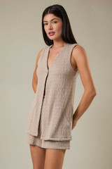 V NECK SLEEVELESS TUNIC TOP