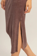 ACID WASHED RIBBED TANK MIDI DRESS (Updating)
