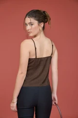 POLKA DOT LACE TRIM SATIN CAMI
