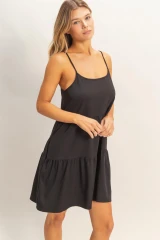 TIERED SPAGHETTI STRAP DRESS