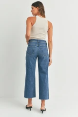 NAUTICAL HIGH RISE WIDE LEG DENIM JEANS