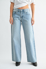 LOW RISE BAGGY WIDE LEG DENIM JEANS