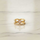 MOTHER OF PEARL GOLD STATEMENT RING