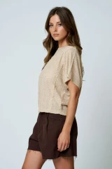 DOLMAN EXPOSED SEAM TEXTURED TOP