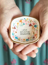 ANTIQUED TRINKET BOWL - DAUGHTER