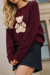 TEDDY JACQUARD CREW NECK SWEATER