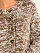 LONG SLEEVE BUTTON KNIT SWEATER