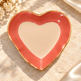 STONEWARE HEART DISH WITH GOLD EDGE