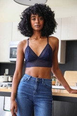 RIBBED LACE BOHO RACERBACK BRALETTE