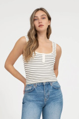 STRIPED SCOOP NECK TANK TOP