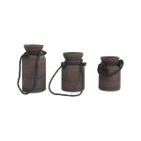 FOUND DECORATIVE WOOD JUG WITH ROPE