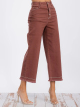 BUTTON CLOSURE POCKETS WIDE LEG PANTS