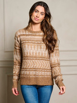 COLOR BLOCK STRIPES PULLOVER SWEATER (Updating)