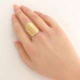WATER RESISTANT GOLD ADJUSTABLE OVAL RING