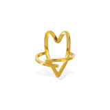 WATER RESISTANT GOLD ADJUSTABLE SCULPTURAL HEART RING