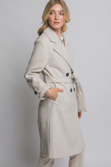DOUBLE BREASTED BELTED WRAP COAT