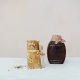 HONEY JAR WITH WOOD DIPPER