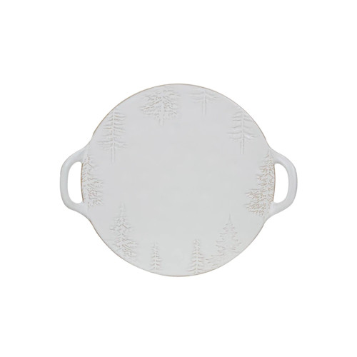 DEBOSSED STONEWARE PLATTER W/ TREES