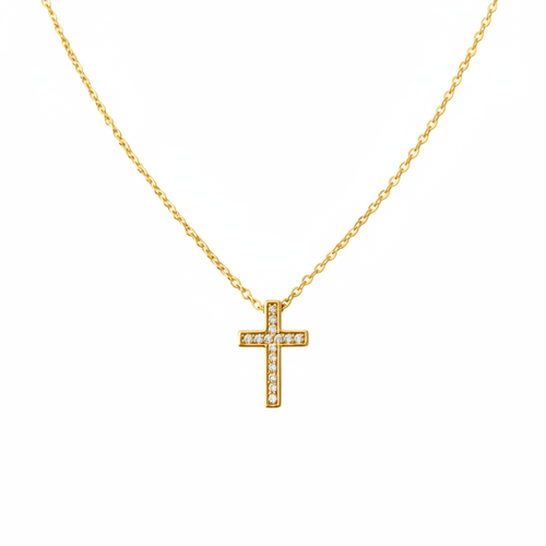 GOLD DAINTY FREE SPIRIT CROSS NECKLACE