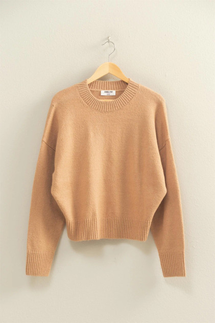 CREW NECK LONG SLEEVE BASIC SWEATER
