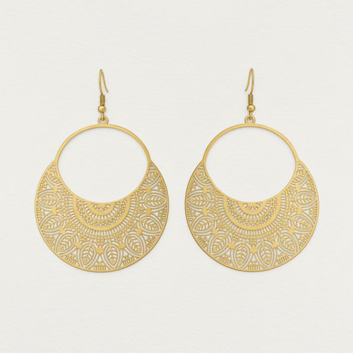 BOHO FILIGREE METAL DROP EARRING