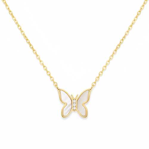 GOLD DIPPED MINI BUTTERFLY PENDANT DAINTY NECKLACE