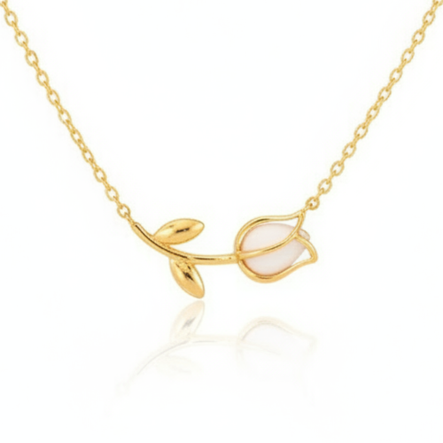 TULIP PENDANT GOLD DAINTY NECKLACE
