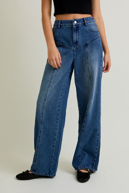 HIGH RISE WID LEGE DENIM