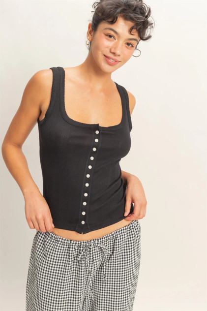 POINTELLE SCOOP NECK TANK TOP