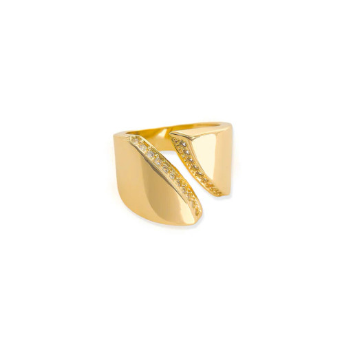 18K GOLD CZ RING