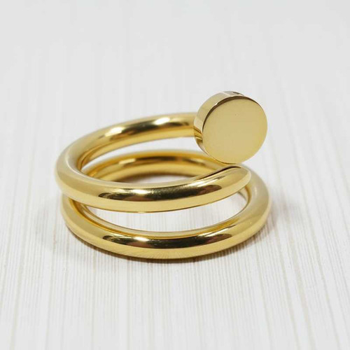 GOLD COIL WRAP NAIL RING