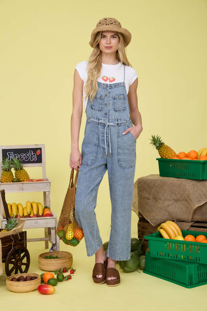 WASHED SPAGHETTI STRAP OVERALL