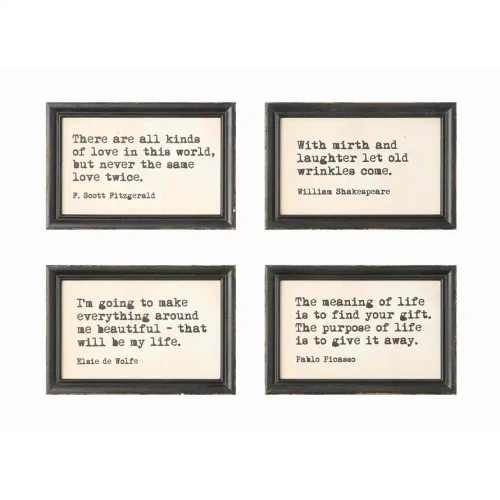 WOOD FRAMED WALL DECOR WITH SAYING